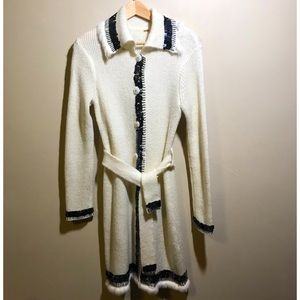 Free People Small Mohair Wool Sweater Duster Coat Embellished Unique Beautiful!